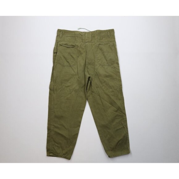 Vtg 80s 90s Streetwear Womens Large Distressed Military Style High Waist Pants - Picture 9 of 13
